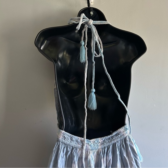 RAVIYA Women's Tie-Dyed platinum Halter Maxi Dress Swim Cover-Up size X-Large - Picture 4 of 7